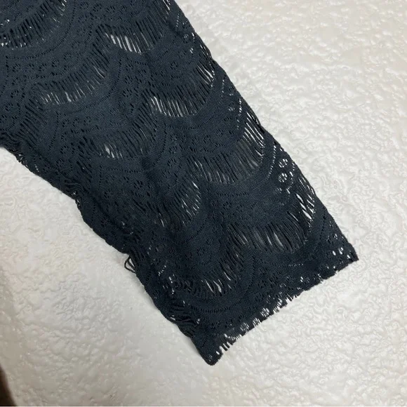 🔴 5 for $25! Free People Mini Dress Holly's Lace Bodycon Scalloped Sz‎ XS - Picture 7 of 9